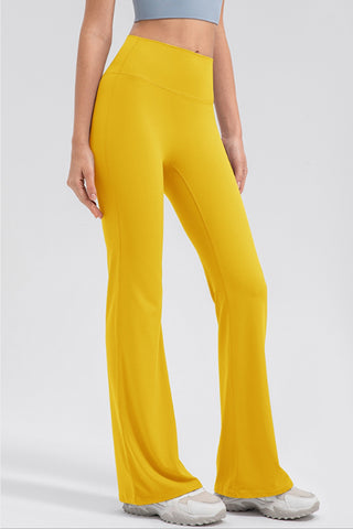 Shop Yellow High Waist Straight Active Pants - High-Quality U.S. Made Women’s Fashion with Free & Fast Shipping