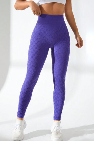 Shop Blue Purple High Waist Active Leggings - High-Quality U.S. Made Women’s Fashion with Free & Fast Shipping