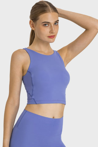 Shop Millennia Feel Like Skin Highly Stretchy Cropped Sports Tank - High-Quality U.S. Made Women’s Fashion with Free & Fast Shipping