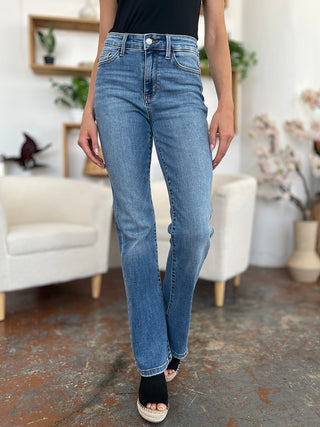 Shop Judy Blue Full Size Mid-Rise Waist Straight Jeans - High-Quality U.S. Made Women’s Fashion with Free & Fast Shipping