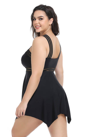 Shop Plus Size Handkerchief-Hem Swim Dress and Bottoms Set - High-Quality U.S. Made Women’s Fashion with Free Fast Shipping