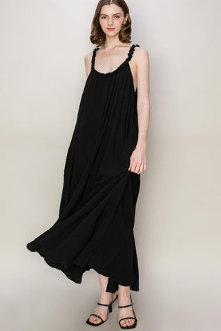 Shop HYFVE Frill Sleeveless A-Line Maxi Dress - High-Quality U.S. Made Women’s Fashion with Free & Fast Shipping