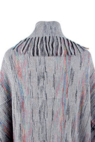 Shop Fringe Detail Printed Poncho - High-Quality U.S. Made Women’s Fashion with Free Fast Shipping