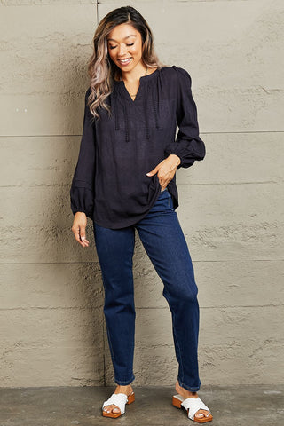 Shop Petal Dew More For You Long Sleeve Stitch Blouse - High-Quality U.S. Made Women’s Fashion with Free & Fast Shipping