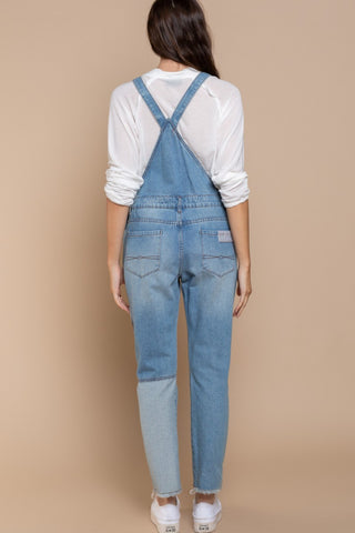 Shop POL Front Chest Zipper Slim Leg Denim Overalls - High-Quality U.S. Made Women’s Fashion with Free Fast Shipping