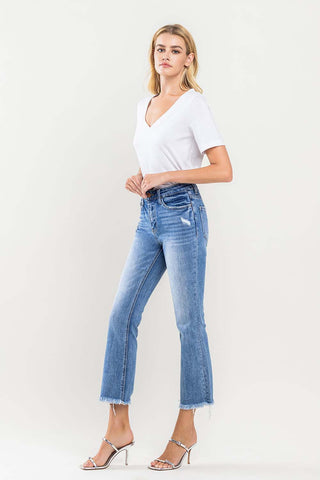 Shop Vervet by Flying Monkey Full Size High Rise Cropped Flare Jeans - High-Quality U.S. Made Women’s Fashion with Free Fast Shipping