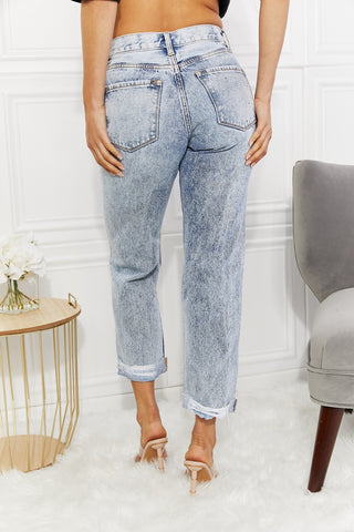 Shop Kancan Kendra High Rise Distressed Straight Jeans - High-Quality U.S. Made Women’s Fashion with Free & Fast Shipping