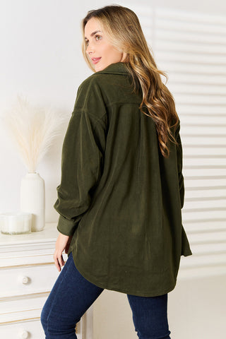 Shop Heimish Cozy Girl Full Size Button Down Shacket - High-Quality U.S. Made Women’s Fashion with Free & Fast Shipping