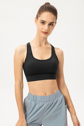 Shop Scoop Neck Long Sports Bra - High-Quality U.S. Made Women’s Fashion with Free & Fast Shipping