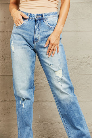 Shop BAYEAS High Waisted Straight Jeans - High-Quality U.S. Made Women’s Fashion with Free & Fast Shipping