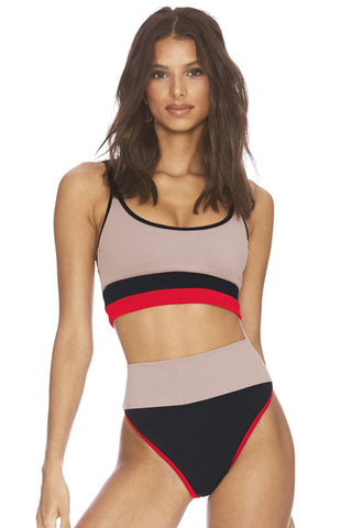 Shop Color Block Spaghetti Strap Two-Piece Swim Set - High-Quality U.S. Made Women’s Fashion with Free & Fast Shipping