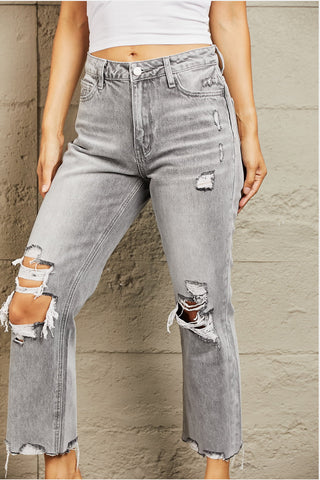 Shop BAYEAS High Waisted Cropped Straight Jeans - High-Quality U.S. Made Women’s Fashion with Free & Fast Shipping