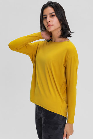 Shop Mustard Millennia Loose Fit Active Top - High-Quality U.S. Made Women’s Fashion with Free & Fast Shipping