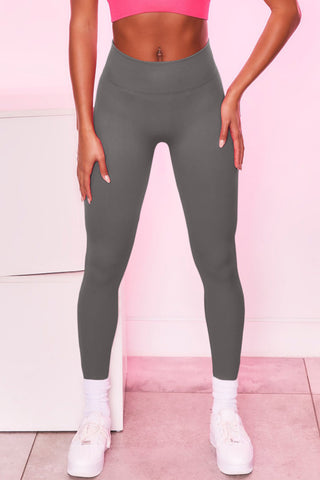 Shop Dark Gray High Waist Active Pants - High-Quality U.S. Made Women’s Fashion with Free & Fast Shipping