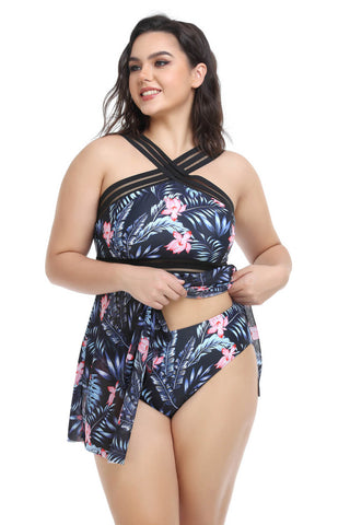 Shop Plus Size Handkerchief-Hem Swim Dress and Bottoms Set - High-Quality U.S. Made Women’s Fashion with Free & Fast Shipping