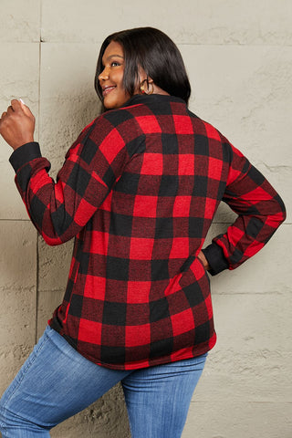 Shop Heimish Make It Last Full Size Contrast Plaid Shacket - High-Quality U.S. Made Women’s Fashion with Free & Fast Shipping