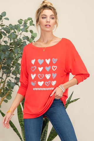 Shop Celeste Full Size Heart Graphic Long Sleeve T-Shirt - High-Quality U.S. Made Women’s Fashion with Free & Fast Shipping