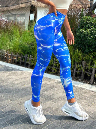 Shop Tie-dye Slim Fit High Waistband Long Active Pants - High-Quality U.S. Made Women’s Fashion with Free & Fast Shipping