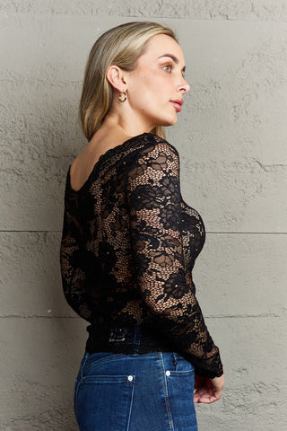 Shop Ninexis Be Kind Off The Shoulder Lace Top - High-Quality U.S. Made Women’s Fashion with Free & Fast Shipping