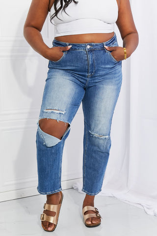 Shop RISEN Full Size Emily High Rise Relaxed Jeans - High-Quality U.S. Made Women’s Fashion with Free & Fast Shipping