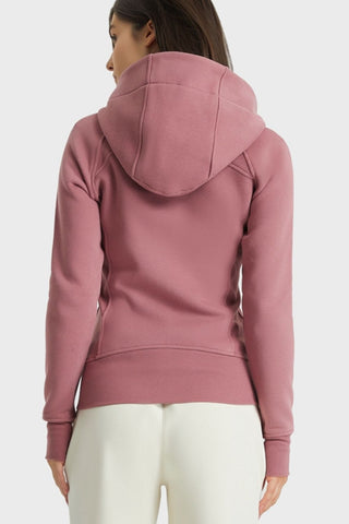 Shop Millennia Zip Up Seam Detail Hooded Sports Jacket - High-Quality U.S. Made Women’s Fashion with Free & Fast Shipping