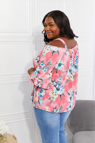 Shop Sew In Love Full Size Fresh Take Floral Cold-Shoulder Top - High-Quality U.S. Made Women’s Fashion with Free & Fast Shipping