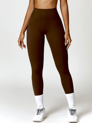 Shop Brown High Waist Active Leggings - High-Quality U.S. Made Women’s Fashion with Free & Fast Shipping