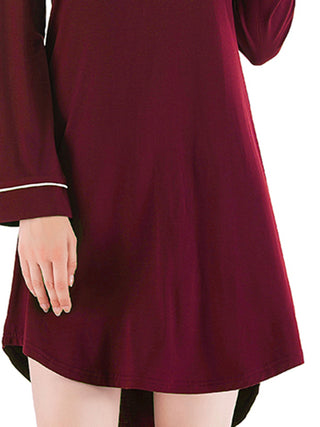 Shop Round Neck Night Dress with Pocket - High-Quality U.S. Made Women’s Fashion with Free & Fast Shipping