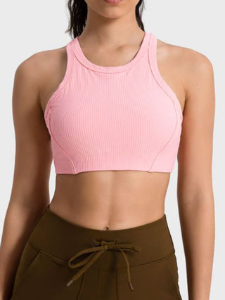 Shop Blush Pink Millennia Wide Strap Cropped Sport Tank - High-Quality U.S. Made Women’s Fashion with Free & Fast Shipping