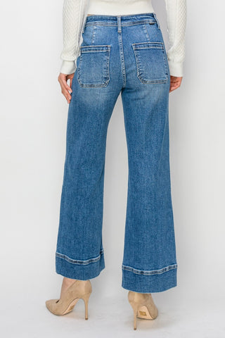 Shop RISEN Full Size High Rise Wide Leg Jeans - High-Quality U.S. Made Women’s Fashion with Free & Fast Shipping