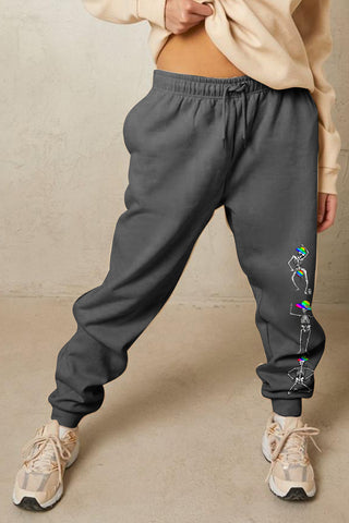 Shop Simply Love Full Size SKELETON Graphic Sweatpants - High-Quality U.S. Made Women’s Fashion with Free Fast Shipping