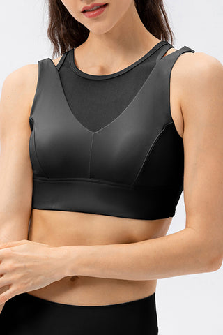 Shop Black Cutout Wide Strap Active Tank - High-Quality U.S. Made Women’s Fashion with Free & Fast Shipping