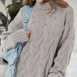 Shop Cable-Knit Turtleneck Sweater Dress - High-Quality U.S. Made Women’s Fashion with Free & Fast Shipping