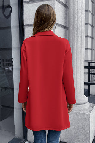 Shop Lapel Collar Long Sleeve Blazer - High-Quality U.S. Made Women’s Fashion with Free & Fast Shipping