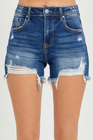 Shop RISEN Full Size High Rise Distressed Denim Shorts - High-Quality U.S. Made Women’s Fashion with Free Fast Shipping