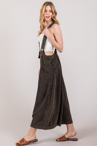 Shop SAGE + FIG Full Size Wide Strap Wide Leg Overalls - High-Quality U.S. Made Women’s Fashion with Free & Fast Shipping