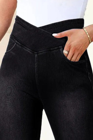 Shop High Waist Jeans with Pockets - High-Quality U.S. Made Women’s Fashion with Free & Fast Shipping