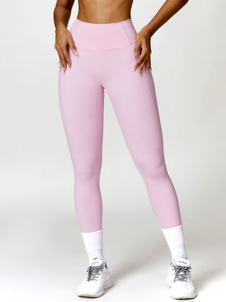 Shop Blush Pink High Waist Active Leggings - High-Quality U.S. Made Women’s Fashion with Free & Fast Shipping