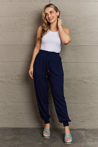 Shop Tied Long Joggers with Pockets - High-Quality U.S. Made Women’s Fashion with Free Fast Shipping