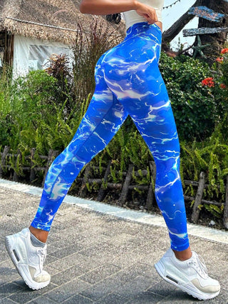 Shop Tie-dye Slim Fit High Waistband Long Active Pants - High-Quality U.S. Made Women’s Fashion with Free & Fast Shipping