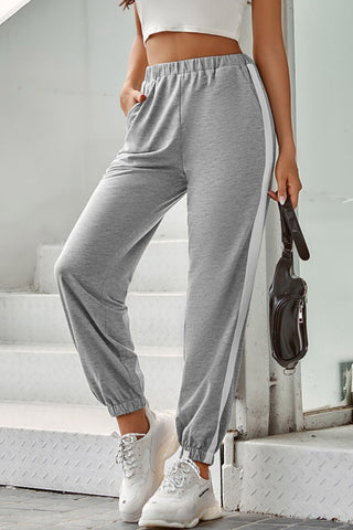 Shop Side Stripe Joggers with Pockets - High-Quality U.S. Made Women’s Fashion with Free Fast Shipping