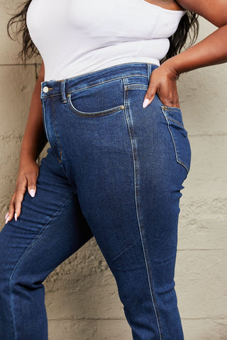 Shop Judy Blue Kailee Full Size Tummy Control High Waisted Straight Jeans - High-Quality U.S. Made Women’s Fashion with Free & Fast Shipping