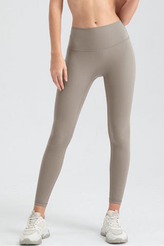 Shop Khaki Wide Waistband Sport Leggings - High-Quality U.S. Made Women’s Fashion with Free & Fast Shipping