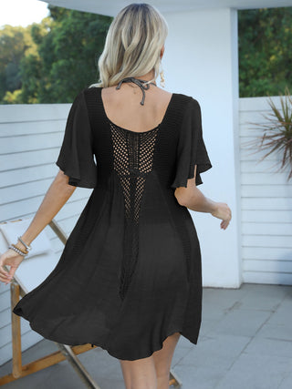 Shop Openwork Flutter Sleeve Cover-Up Dress - High-Quality U.S. Made Women’s Fashion with Free & Fast Shipping