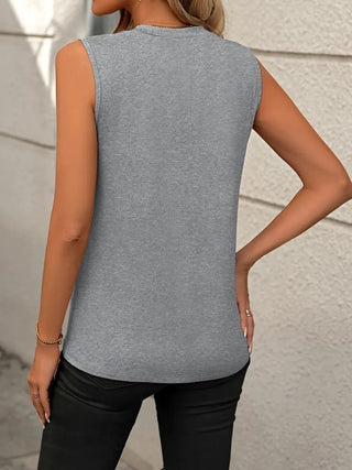 Shop Round Neck Sleeveless Tank - High-Quality U.S. Made Women’s Fashion with Free Fast Shipping