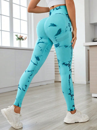 Shop Printed High Waist Active Leggings - High-Quality U.S. Made Women’s Fashion with Free & Fast Shipping