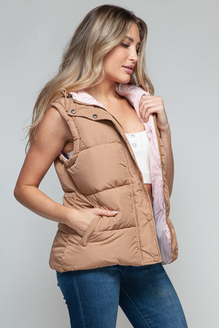 Shop Snobbish Snap and Zip Closure Hooded Vest - High-Quality U.S. Made Women’s Fashion with Free & Fast Shipping