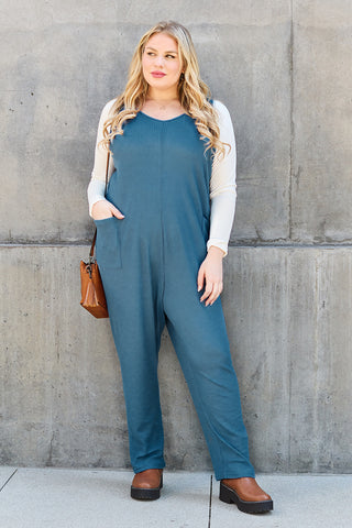 Shop Double Take Full Size Sleeveless Straight Jumpsuit - High-Quality U.S. Made Women’s Fashion with Free & Fast Shipping