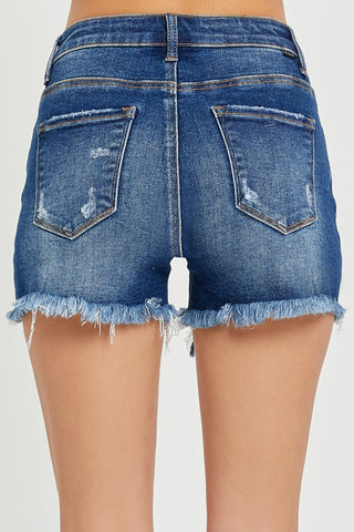 Shop RISEN Full Size High Rise Distressed Denim Shorts - High-Quality U.S. Made Women’s Fashion with Free Fast Shipping