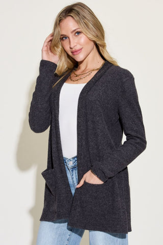 Shop Zenana Open Front Long Sleeve Cardigan - High-Quality U.S. Made Women’s Fashion with Free & Fast Shipping